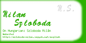 milan szloboda business card